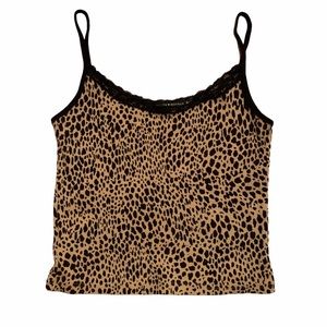 Brandy Melville leopard skylar lace tank.
